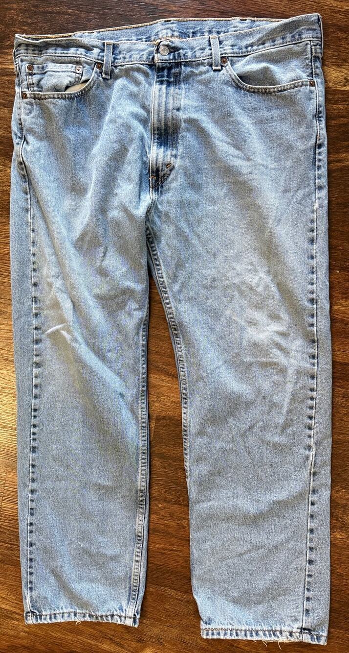 Levi's 505 Regular Fit Straight Leg Medium Wash Denim Jeans Men's 40x30